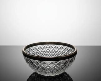 Cut Crystal Bowl with Silver Rim 16 hero