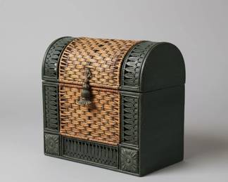 Vintage Wicker and Metal Decorative Chest 29 hero