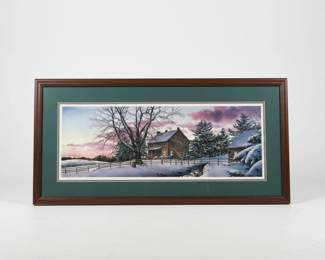 Winter Landscape with Stone House and Stream 19 hero