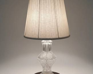Cut Crystal Table Lamp with Pleated Shade 7 hero