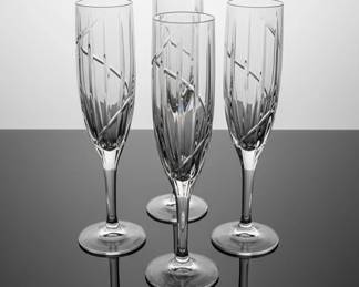 Set of 4 Vintage Mikasa Crystal Champagne Flutes 6 hero