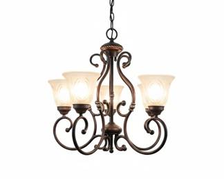 Traditional 5Light Chandelier with Frosted Glass Shades 25 hero