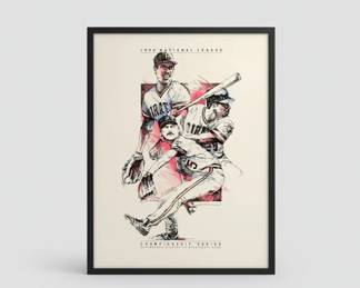 1990 National League Championship Series Pittsburgh Pirates vs. Cincinnati Reds Art Print by Daniel Marsolek 3 hero