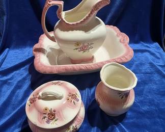 Victorian Style Wash Basin and Pitcher Set with Powder Dish 10 hero
