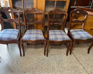 French country dining chairs, H 34 1/2", W 18", D 17"