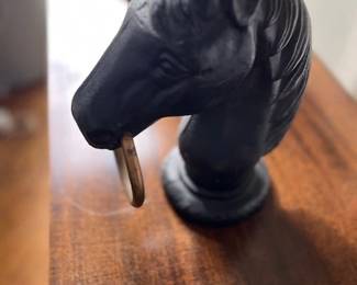 Cast iron horse head, brass bit - very heavy