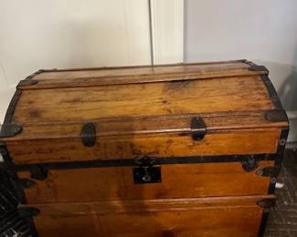Antique chest on casters, 30" W, 17 1/2" D, 20" H
