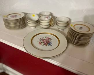 Theo Haviland - Kenmore   Place setting for 12 - Dinner plates, salad plates, dessert plates, 12 cups and saucers