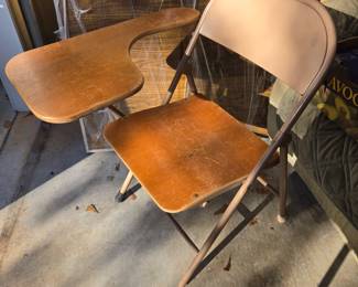Vintage Fold-Up Desk Chair in excellent condition