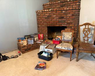 Antique chairs and books