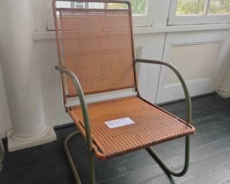 122 Vintage Outdoor Chair with Woven Metal Seat