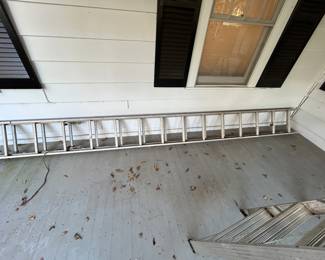 Large extension ladder.