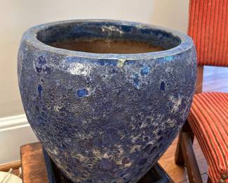 Campania International Symi Planter in Angkor blue. high end stuff.