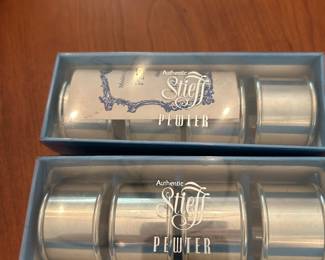 Pewter napkin rings.