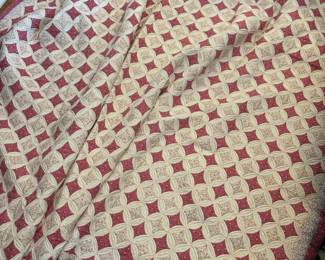 Vintage Cathedral Window Quilt + 2 Shams