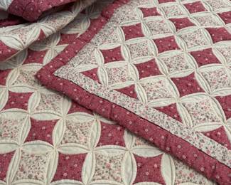 Vintage Cathedral Window Quilt + 2 Shams