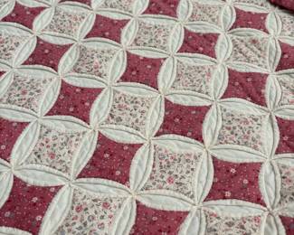 Vintage Cathedral Window Quilt + 2 Shams
