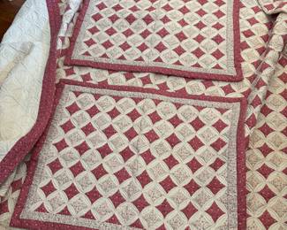 Vintage Cathedral Window Quilt + 2 Shams