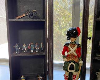 Great display cabinets with metal hanging option on back