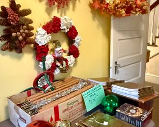 Mid Century Stainless Aluminum 38 Branch Christmas Tree / Numerous Anniversary Books