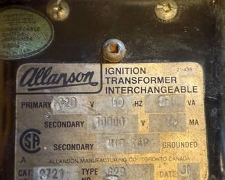 Allanson Ignition Transformer
