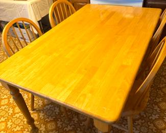 Pine dining table with 4 chairs