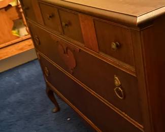 2 over 2 walnut chest