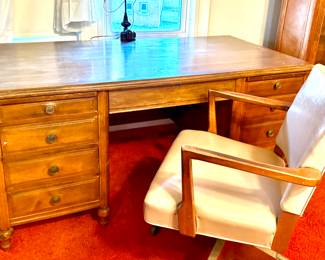 Desk / Mid Century Leather Chair