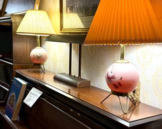 Mid century lamps / upright piano