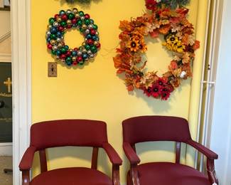 Great arm chairs with Xmas wreaths