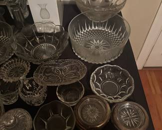crystal bowls and plates