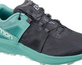 Salomon women’s Ultra Pro trail running shoes in ebony/meadowbrook/icy morn, size 6.5.