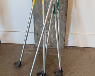 This lot features three (3) pairs of Salomon Junior cross country ski poles, “rentals” with light use. Sizes include 100, 105, & 110. They come in yellow, blue, and green.