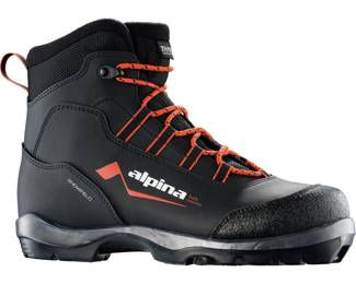 Alpina Snowfield Touring Boots in Black/Orange, size 4.5.