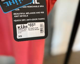 This lot features six (6) tank tops, all appear to be new with tags. Most of them are made by Kuhl.
Sizes include:
Two (2): XS
Three (3): L
One (1): XL