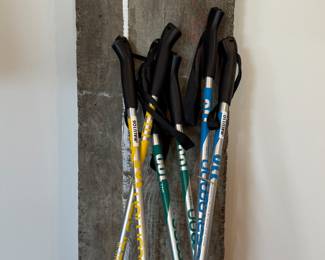 This lot features three (3) pairs of Salomon Junior cross country ski poles, “rentals” with light use. Sizes include 100, 105, & 110. They come in yellow, blue, and green.