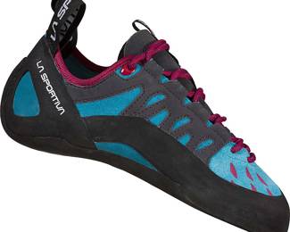 La Sportiva Tarantulace Climbing Shoes – Women’s in topaz/red plum, size 6.
