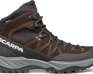 Scarpa men’s Boreas GTX boots in mud-orange, size “11 2/3”.