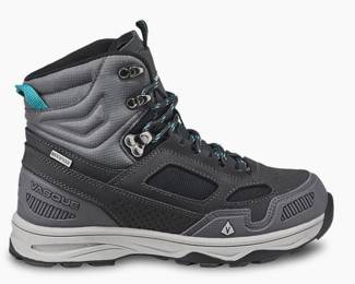 Vasque kid’s Breeze AT UltraDry boots in Magnet/Baltic, size 12.