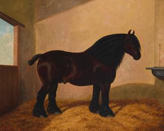 364
Albert Clark
(1821-1909)
"Briton II," 1889
Oil on canvas laid to canvas
Signed and dated lower left: Albert Clark / 1889; titled on the frame
20" H x 24" W
Estimate: $800 - $1,200