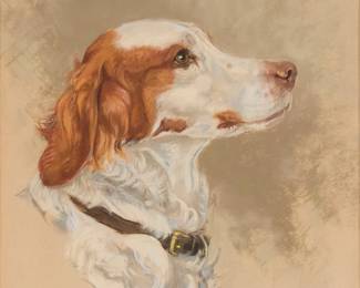 19
William McPherson
(1905-1972)
Portrait of a Spaniel
Pastel on tan paper
Signed and dated lower right: Bill McPherson / -1959-
Sight: 10.5" H x 9.375" W
Estimate: $100 - $150