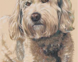 317
Mid 20th Century American School
Dog portrait, 1959
Gouache and colored pencil on paper
Signed and dated, both faintly, at lower left
Sheet: 12.75" H x 8.75" W
Estimate: $200 - $300