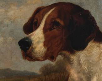 338
20th Century American School
Bird dog
Oil on canvas
Signed indistinctly lower left: H. W****
14.125" H x 12" W
Estimate: $400 - $600