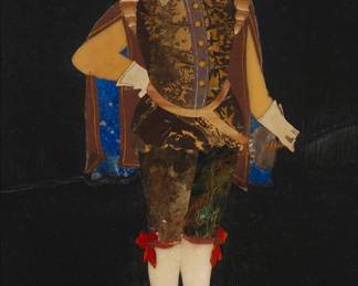 150
An Italian pietra dura plaque
20th century
Unmarked
Depicting a cavalier
10" H x 5.5" W
Estimate: $800 - $1,200
