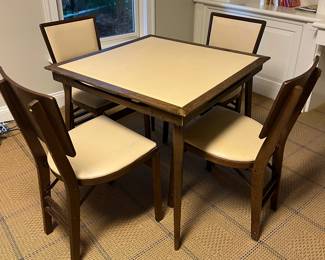 Vintage Folding Card Table and Chairs