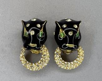 Vintage 1980’s Ciner Panther Clip-On Earrings