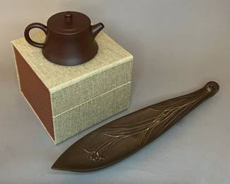 Yixing Clay Teapot and Clay Incense Burner