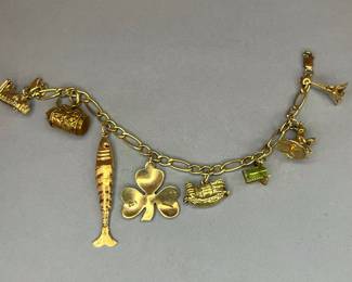 14K Gold Charm Bracelet