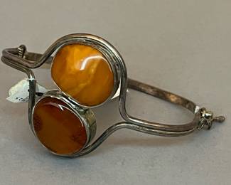 Vintage Baltic Amber Modernist Bracelet