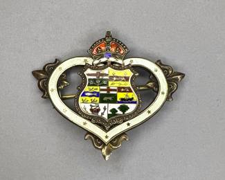 Vintage Canadian Provinces Enamel and Sterling Brooch